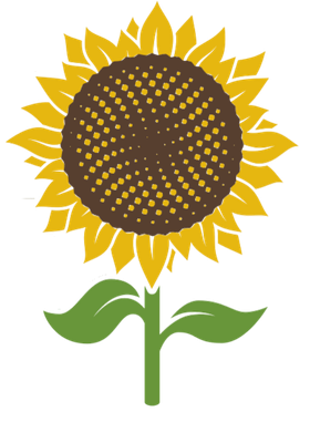 One Sunflower with stem logo of Lifecycles